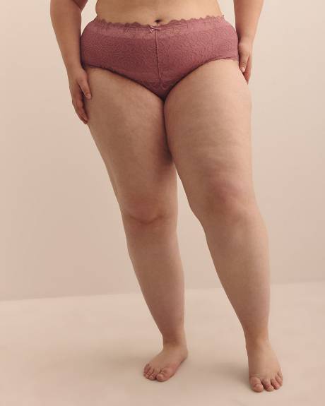 Culotte classique en dentelle rose - Déesse Collection