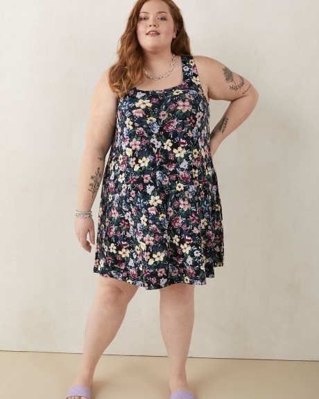 Responsible, Sleeveless Swing Dress with Square Neckline