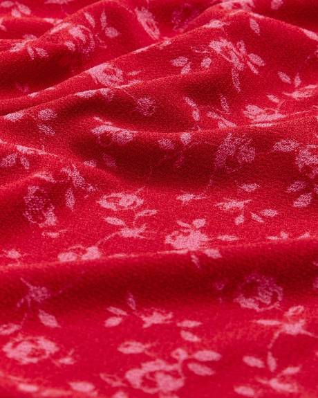 Robe portefeuille fleurie sans manches