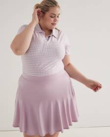 Gingham-Print Short-Sleeve Polo - Active Zone