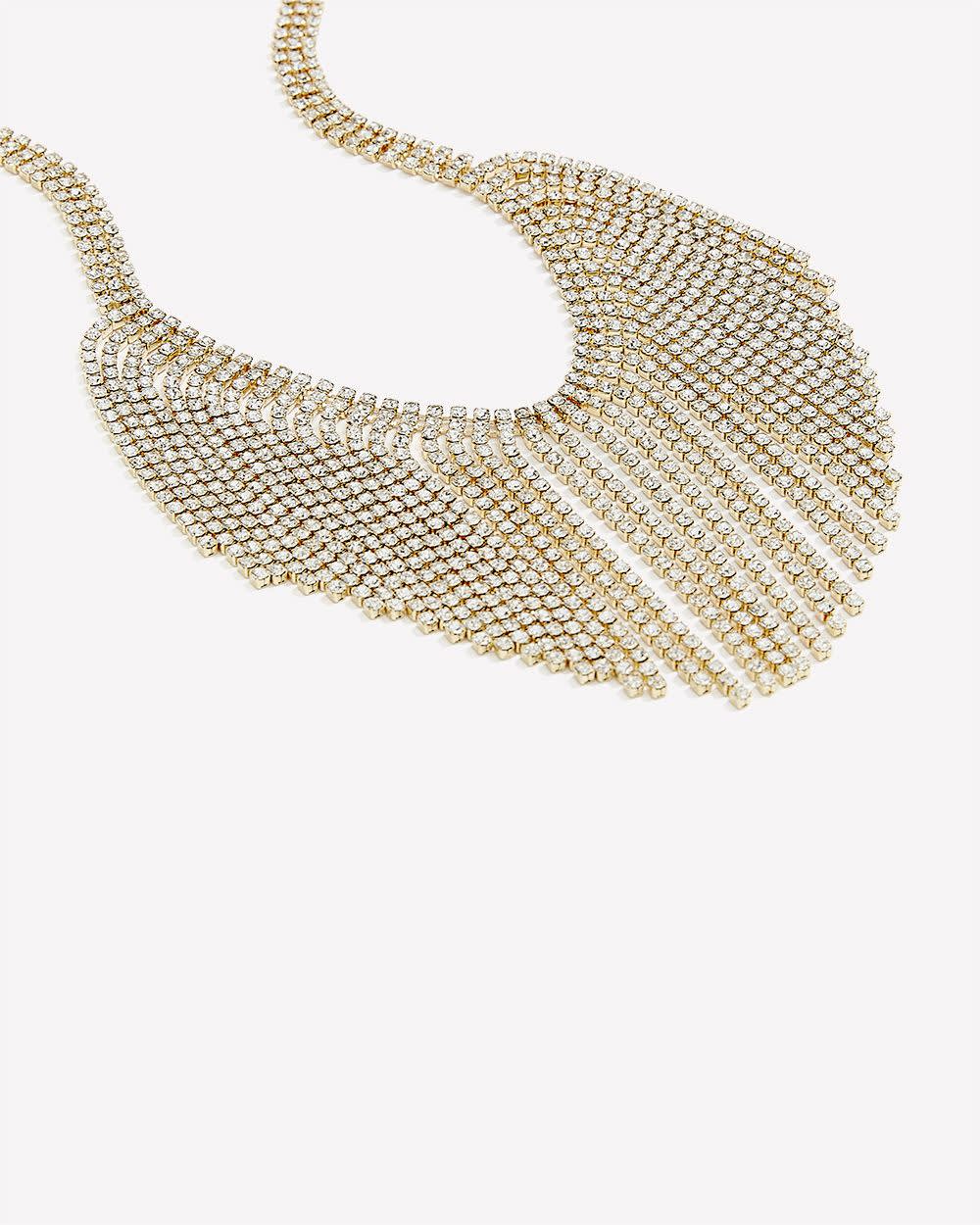 Collier doré à effet de maille en pierres scintillantes