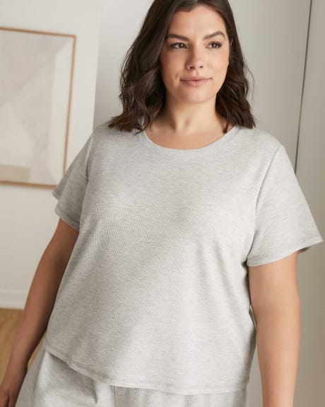 Haut de pyjama court à tissu gaufré - tiVOGLIO