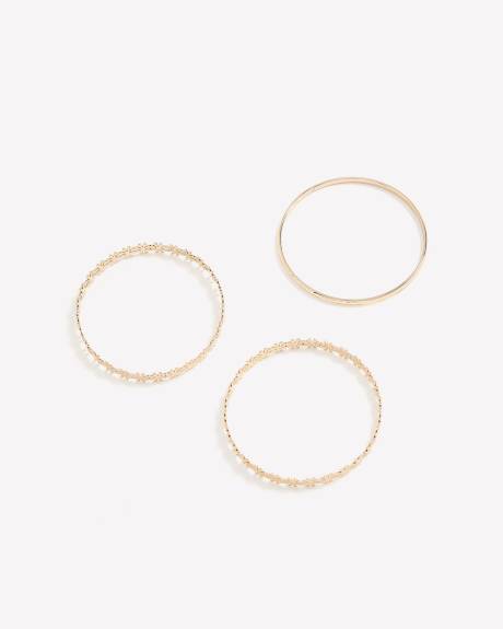 Bracelets dor&eacute;s floraux, ens. de 3