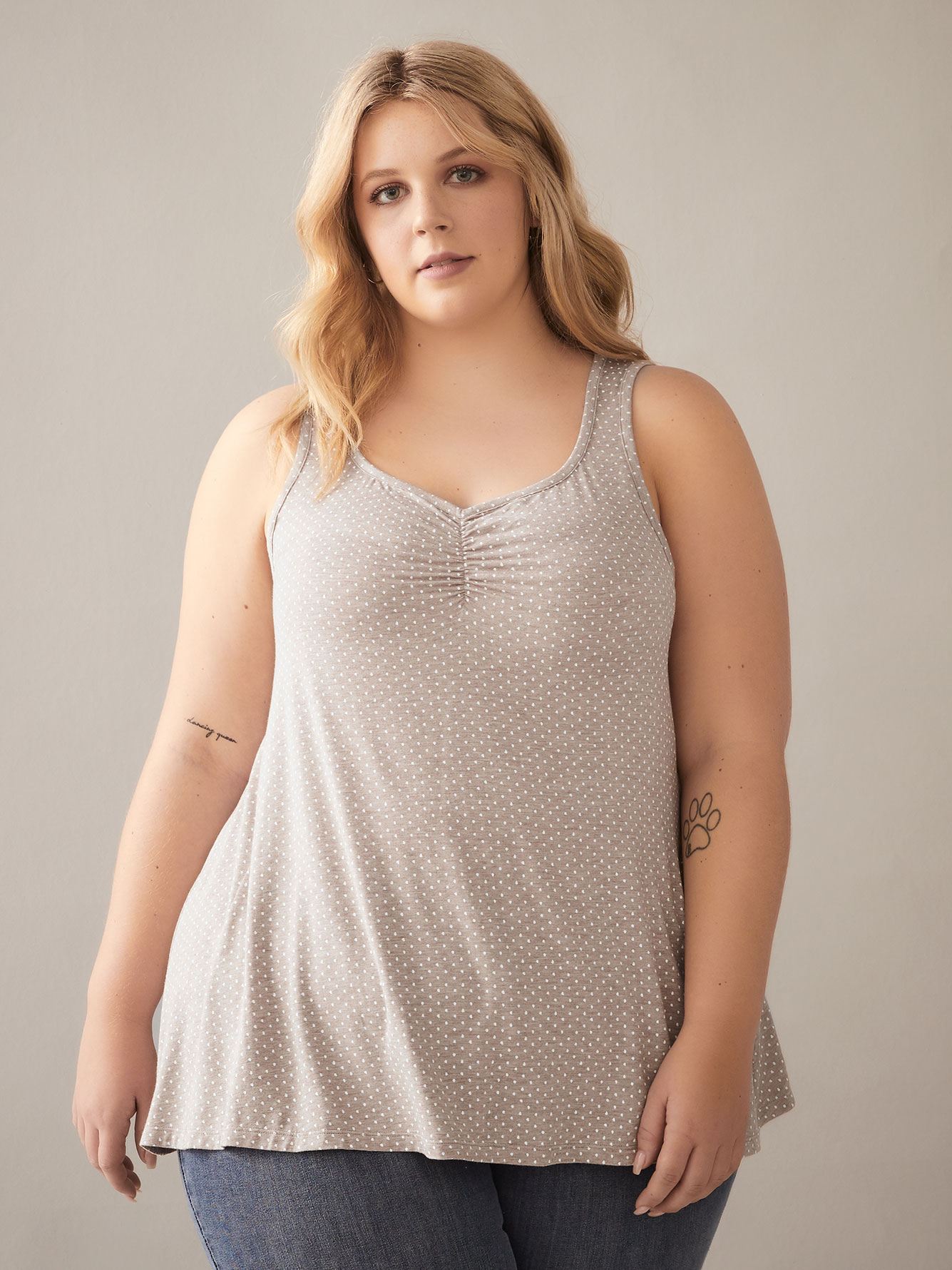 Printed SweetheartNeck Tank Top In Every Story Penningtons