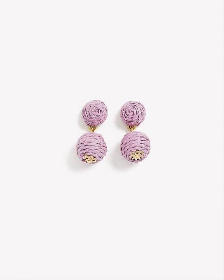 Lilac Straw Ball Earrings - Addition Elle