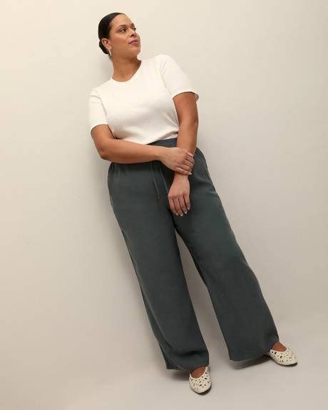 Fashion Wide-Leg Paperbag Pant