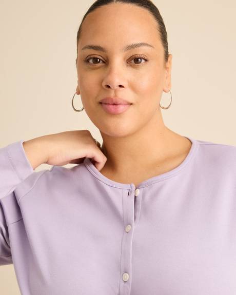 Haut &agrave; manches longues, col rond