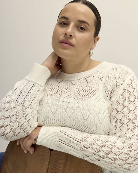 Responsible, Open-Stitch Crewneck Sweater