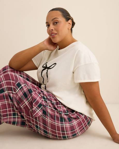 Pantalon cargo de pyjama brossé à carreaux - ti Voglio