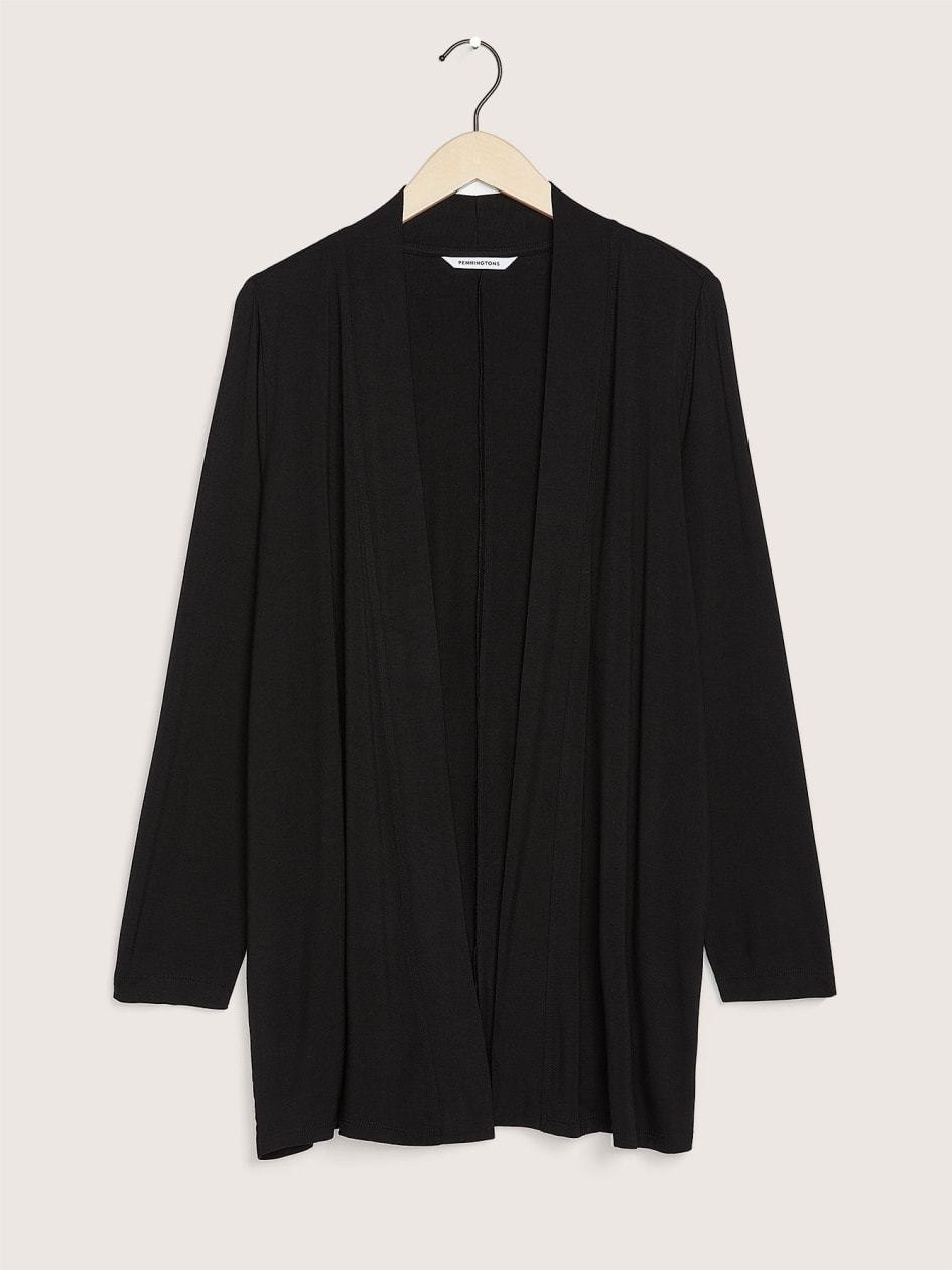 Long-Sleeve Cardigan with Side Slits