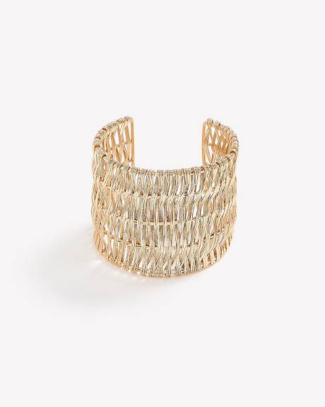 Wide Golden Cuff Bracelet