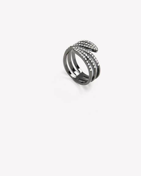 Open Shank Ring with Rhinestones