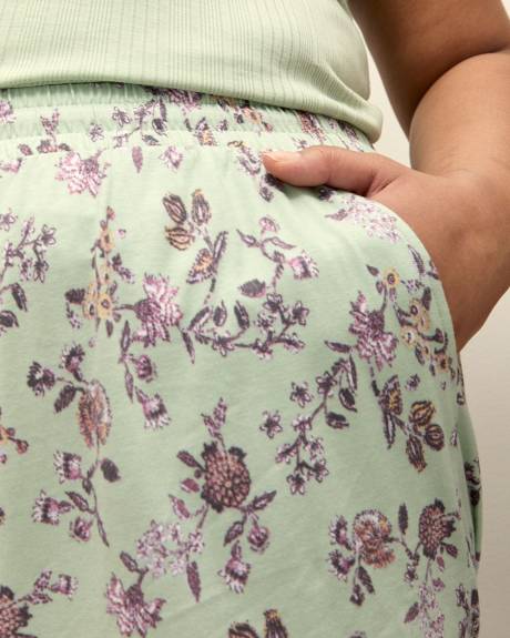 Pantalon de pyjama capri vert fleuri - ti Voglio