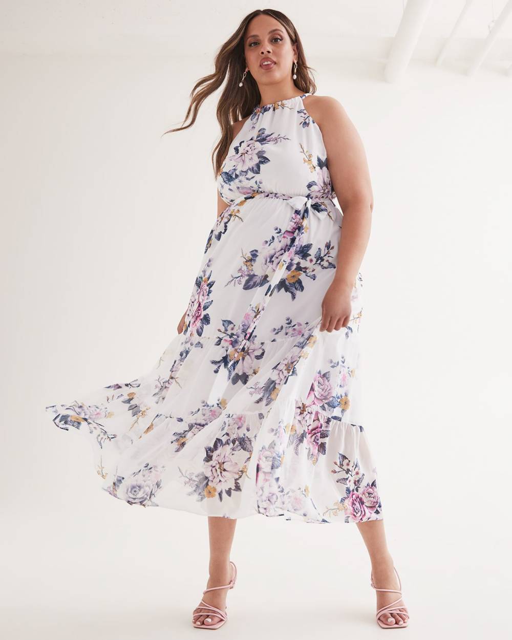 Floral Halter Maxi Dress - City Chic