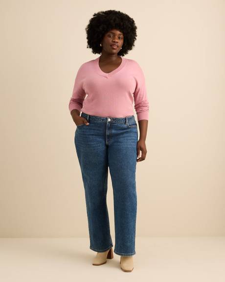 Responsible, Cotton-Blend Long-Sleeve V-Neck Sweater