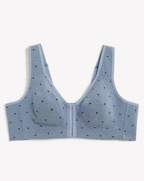 Dotted Front Closure Wireless Cotton Bra - ti Voglio