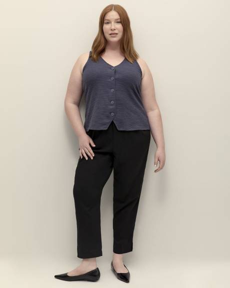 Linen Blend Tapered-Leg Pant