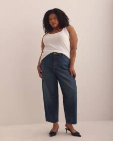 High-Rise Barrel-Leg Jeans - d/C JEANS