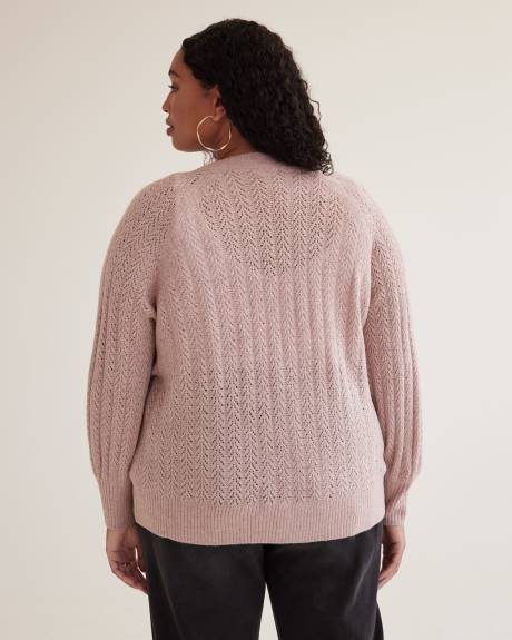 Cardigan avec billes et paillettes à mailles pointelle