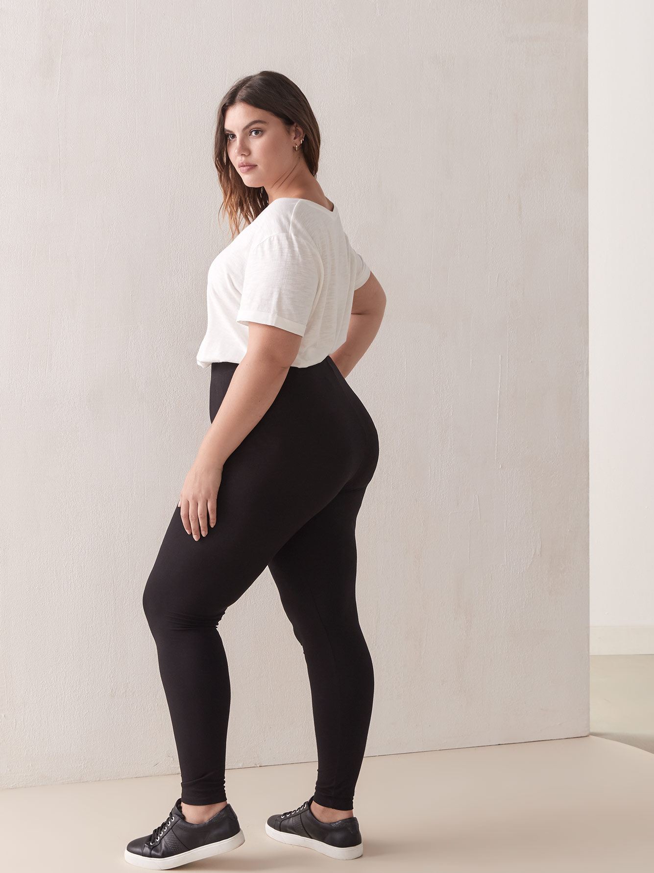 Wide Waistband Basic Legging - Addition Elle | Penningtons