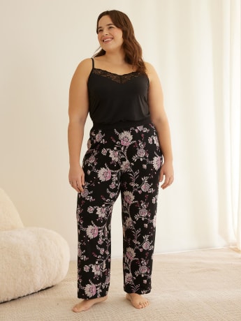 Pantalon de pyjama avec taille en satin, tissu responsable - Collection Déesse