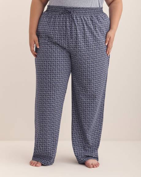 Pantalon de pyjama bleu à motif en jersey de coton - ti Voglio