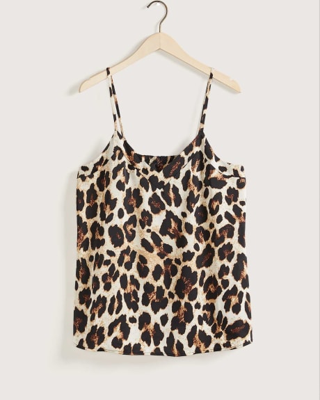 Printed Cami Blouse With Adjustable Straps - Addition Elle