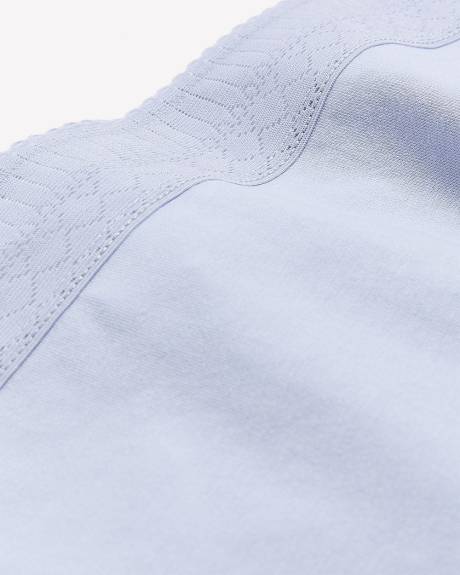 Blue Full Brief with Wide Lace Waistband - ti Voglio
