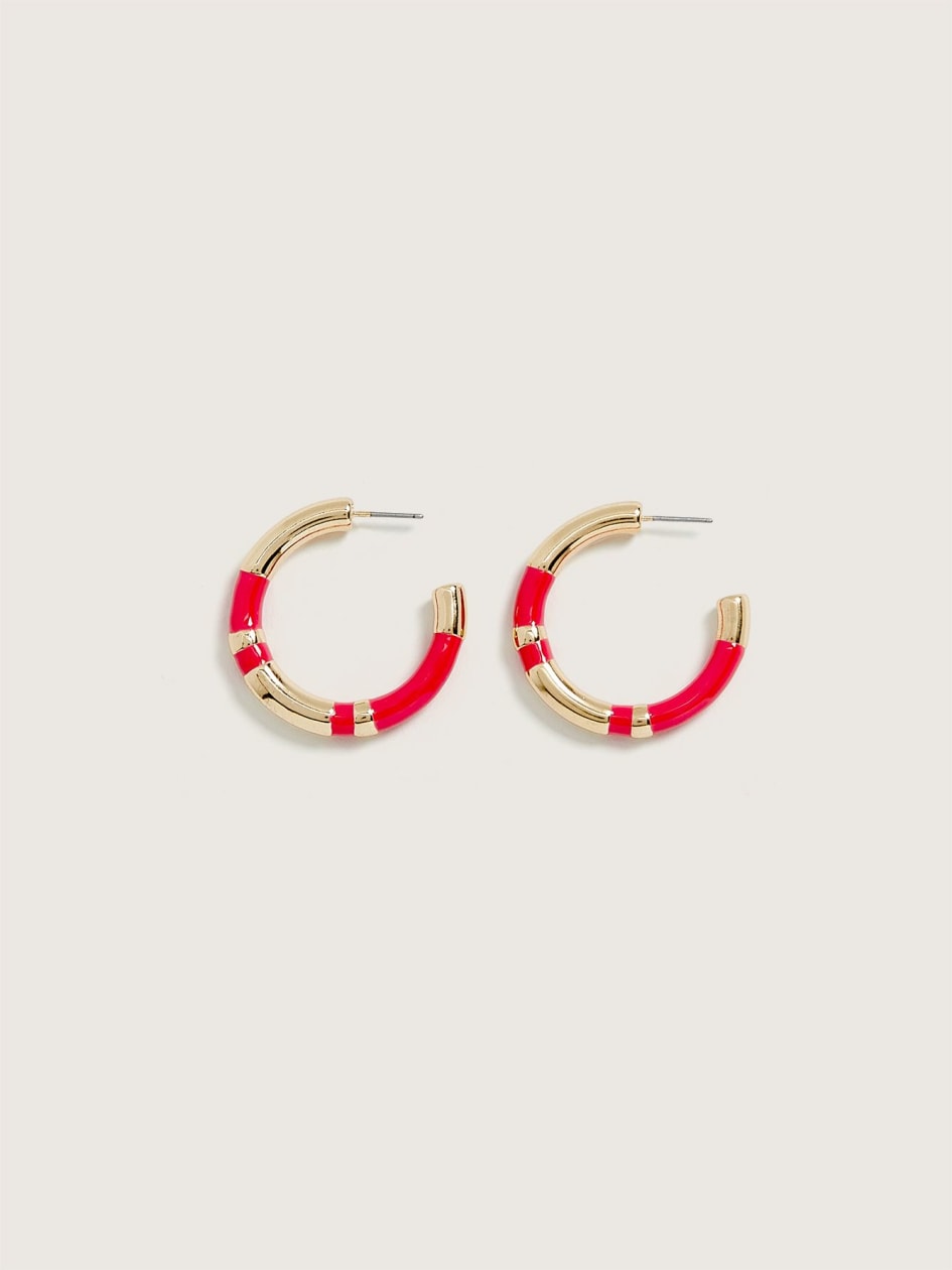 2-Tone Coloured Hoop Earrings
