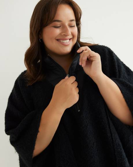 Black Cape with Puffer Neck - Active Zone