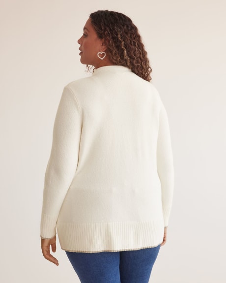 Fair Isle Jacquard Knit Sweater with Lurex