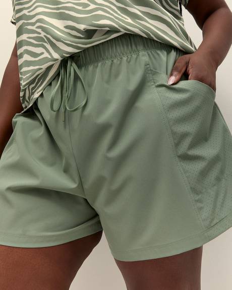 Responsible, 4-Way Stretch Bermuda Shorts with Perforated Detail