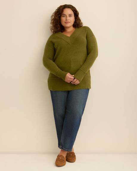 V-Neck Tunic Sweater