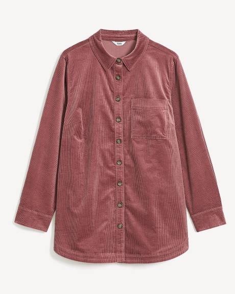 Corduroy Buttoned Down Shirt with Patch Pocket
