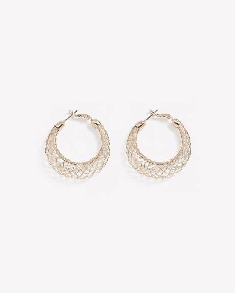 Rose Gold Mesh Hoop Earrings