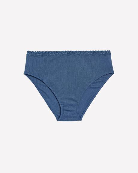 Culotte échancrée unie en mailles pointelle - ti Voglio