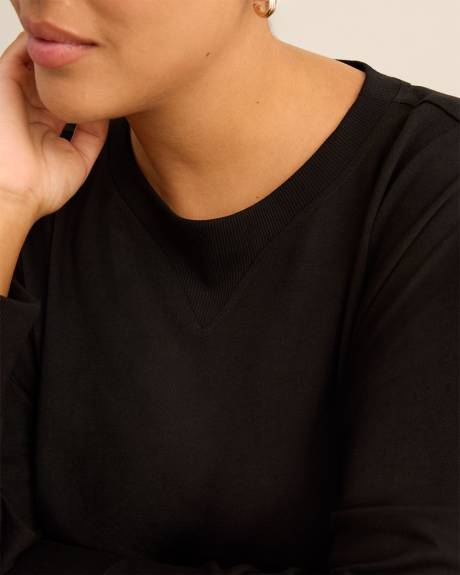 French Terry Tunic with Ribbed Details - Active Zone