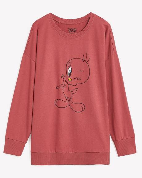 Pull à col rond avec imprimé de Tweety Bird