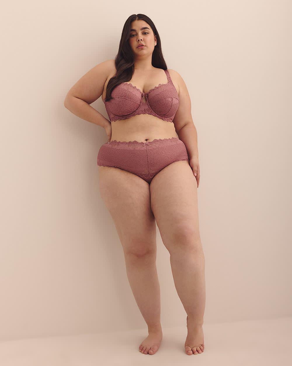 Pink Lace Full Brief - Déesse Collection