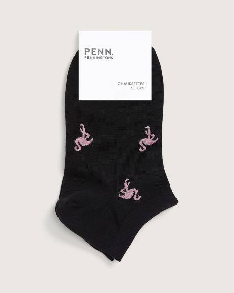 Ankle Socks with Flamingo Print