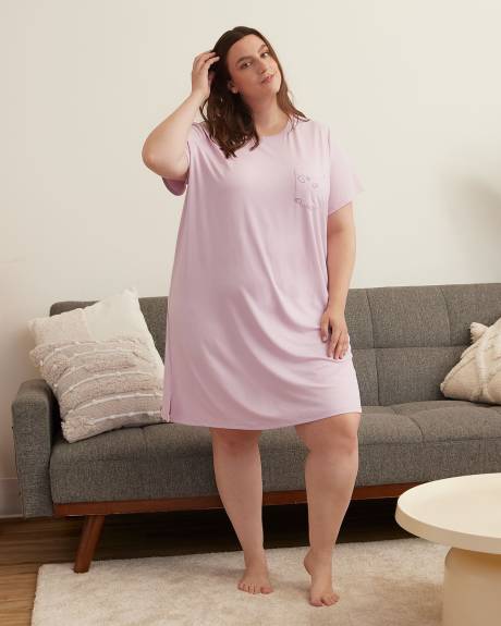 Heart-Print Short-Sleeve Sleepshirt - ti Voglio