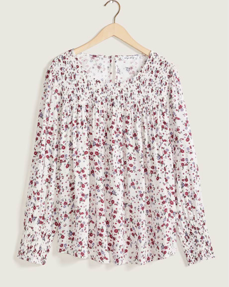 Printed Blouse With Smocking Details - In Every Story