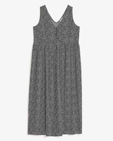Robe longue sans manches à motif cheetah, tissu responsable