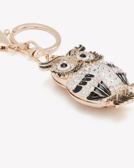 Rhinestone Owl Keychain