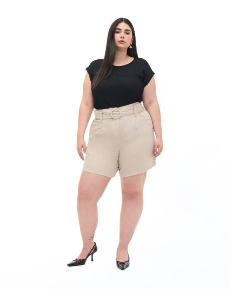 Knit Top with Crew Neck - Addition Elle
