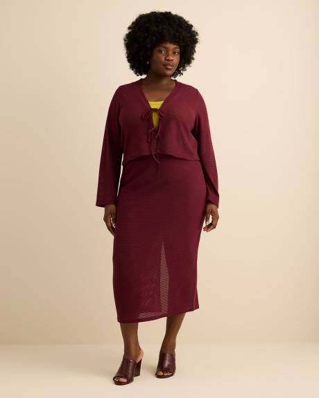 Cardigan nou&eacute; &agrave; manches cloches