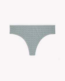 Sage Fern-Print Cotton Thong - ti Voglio