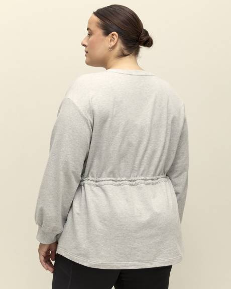 Sweatshirt en molleton gris chiné à col rond - Active Zone