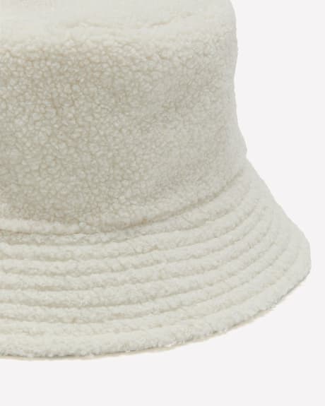 White Sherpa Reversible Bucket Hat