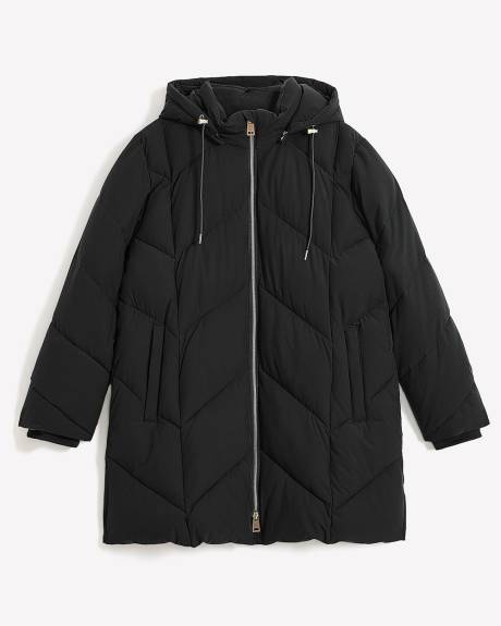 Manteau en duvet matelassé avec capuche